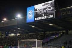Fratton Park Stadium remembers Alec Lumb during the EFL Sky Bet Championship match between Portsmouth and Stoke City at Fratton Park, Portsmouth, England on 22 January 2025.