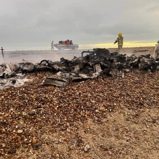 The coastguard has advised to avoid West Beach due to toxic gasses from the fire.