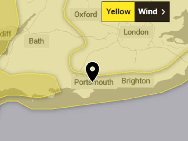 Portsmouth is set to hit with strong gusts this morning with a yellow weather warning in place.