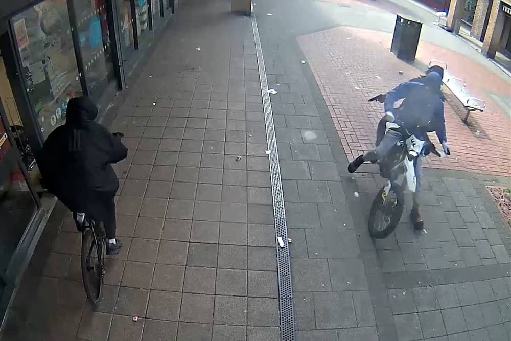 Ramarni Spencer and Pharrell McLennon blasted the victim at close range as they rode through a shopping centre in broad daylight.
