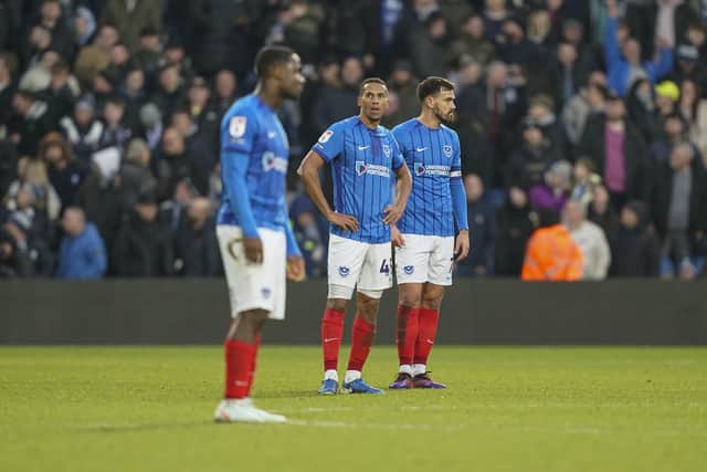 Isaac Hayden looks shellshocked after Pompey crumbled at West Brom on Saturday