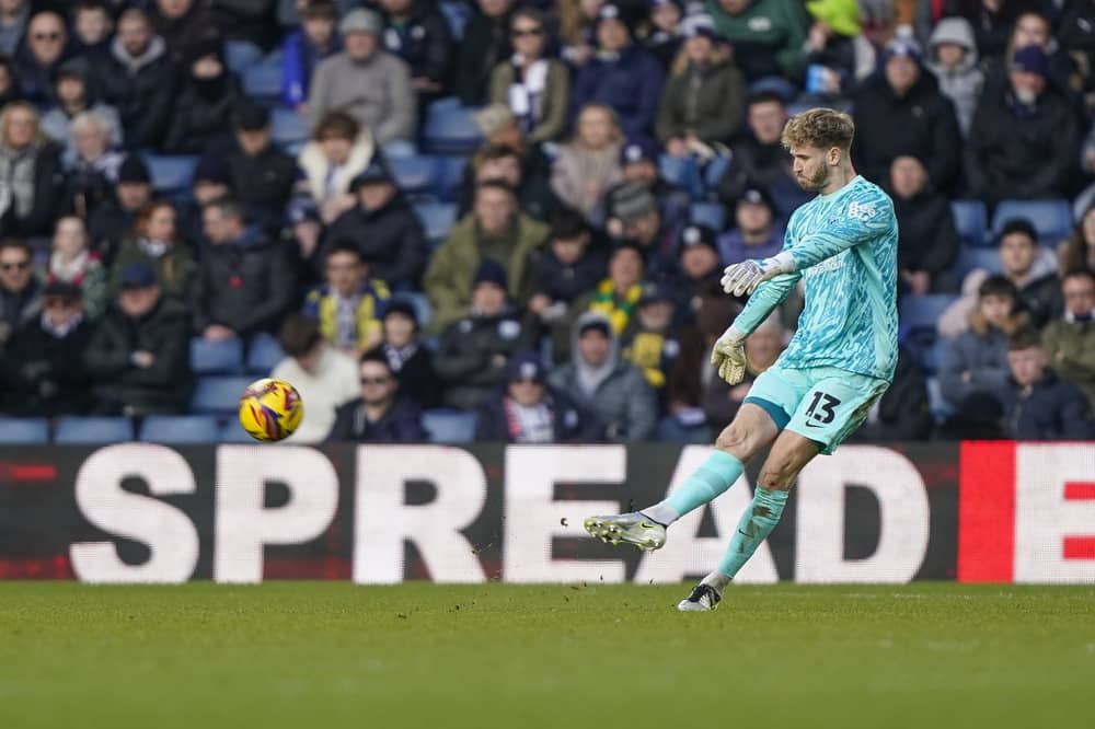Nicolas Schmid had a match to forget for Pompey in the 5-1 humiliation at West Brom. Picture: Jason Brown/ProSportsImages