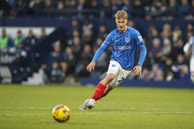 Pompey new boy Thomas Waddingham scored on his debut at West Brom. Pic: Jason Brown/ProSportsImages