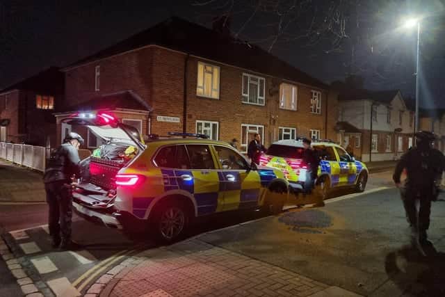 Police in St Faith’s Road after the suspected stabbing 