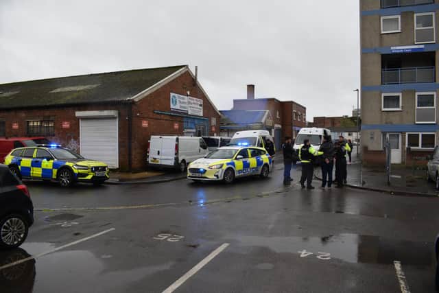 Police presence near Farmfoods in Fratton