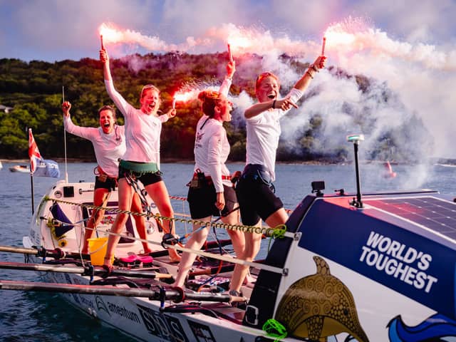 The all-female Royal Navy team finished 3nd in the Women's Class and 19th overall, crossing the finish line at English Harbour in Antigua to complete a gruelling 3,000-mile rowing race. The crew of four, Izzy Rawlinson, Ali Aindow, Nicola Hall and Aaby Aldridge completed the race in 46 days, 12 hours, and 26 minutes.