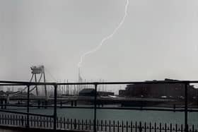 Lightning hits Spinnaker Tower