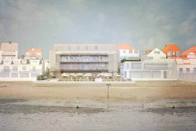 How the new look pub would look from the beach