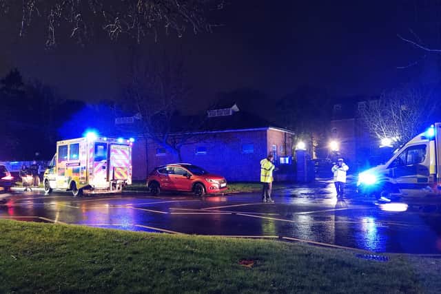Copnor Road, Hilsea, was closed off after a crash on Monday evening