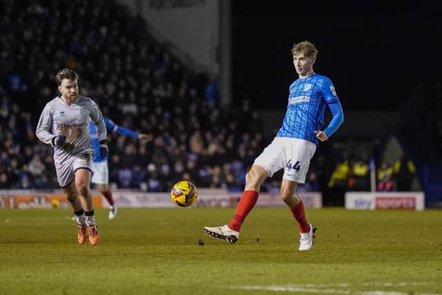 Pompey's Hayden Matthews on his debut last night. Pic: Jason Brown/ProSportsImages