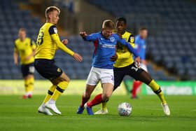 Mark Sykes (L) played against Pompey for Oxford United in League One. The now Bristol City winger has been subject of an offer from Stoke City. 