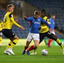 Mark Sykes (L) played against Pompey for Oxford United in League One. The now Bristol City winger has been subject of an offer from Stoke City. 