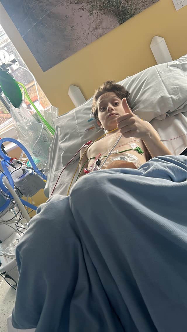 Jude Allen in hospital