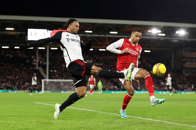 Pompey target Cohen Bramall, right, in action against Fulham for Rotherham. Pic: Getty.
