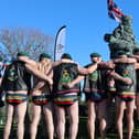 Royal Marines & Supporters at the Cold Dip Commando: The Timspiration Tour in Eastney