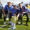 Pompey's League One title winner Tom Lowery, right, has agreed a Fratton exit to join Crewe.