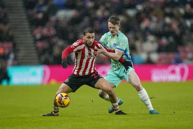 Sunderland's Adil Aouchiche in action against Pompey this month.