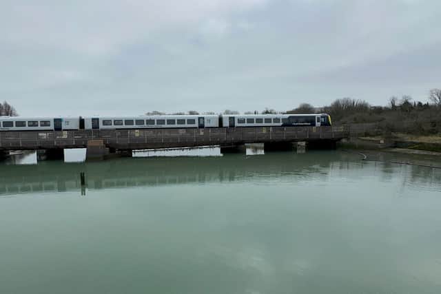 The Portcreek viaduct in Portsmouth, on the line towards Portsmouth and Southsea