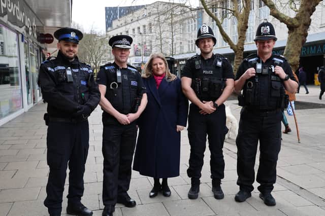 PCC Donna Jones with the Chief Constable Scott Chilton and HIOWC officers