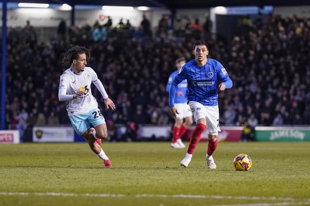 Andre Dozzell had a point to prove in Pompey's goalless draw against Burnley. Picture: Jason Brown/ProSportsImages