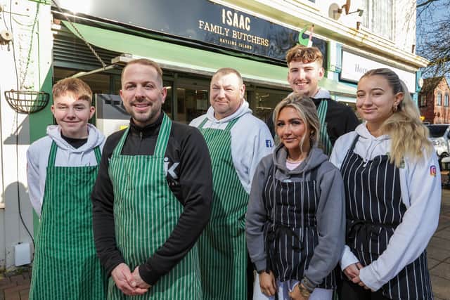 Pictures: From left, Bert Robinson, owner Lee Isaac, Paul Denman, Lexie Harvey, Jake Page and Evie Tambling. 

Isaac Family Butchers in Mengham Road, Hayling Island, has been rebranded

Picture: Chris Moorhouse (250125-21)