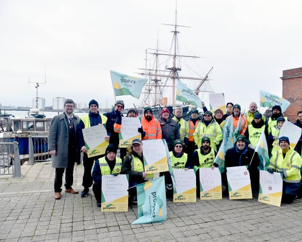 Dockyard workers who work for Serco Maritime were on strike on Monday, February 3, 2025. After being left in dark about the afloat services contract, many of them are scared for their jobs.