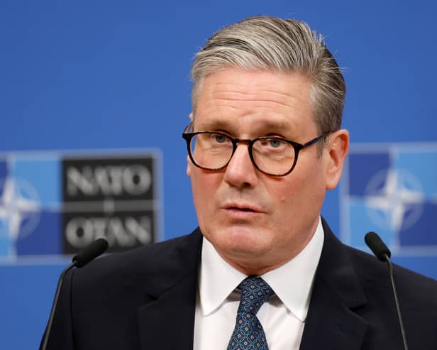 Prime Minister Sir Keir Starmer has called for greater EU operation to combat Russia. Pictured is the politician speaking at a press conference with NATO Secretary General Mark Rutte at NATO Headquarters in Brussels, Belgium. Picture date: Monday February 3, 2025. Pictured: Omar Havana/PA Wire
