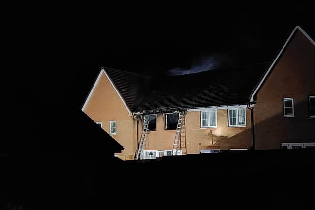 The fire started on the first floor of the property before spreading to the attic.