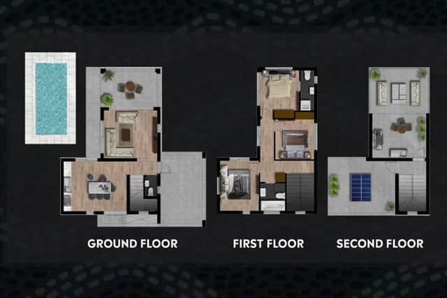 The two floors are ideal for a family, or a group of six - and the roof garden is an amazing feature
