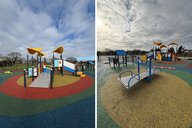 The revamped Fareham Park play area includes new equipment, such as a wheelchair-accessible seesaw