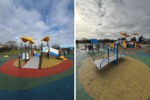 The revamped Fareham Park play area includes new equipment, such as a wheelchair-accessible seesaw