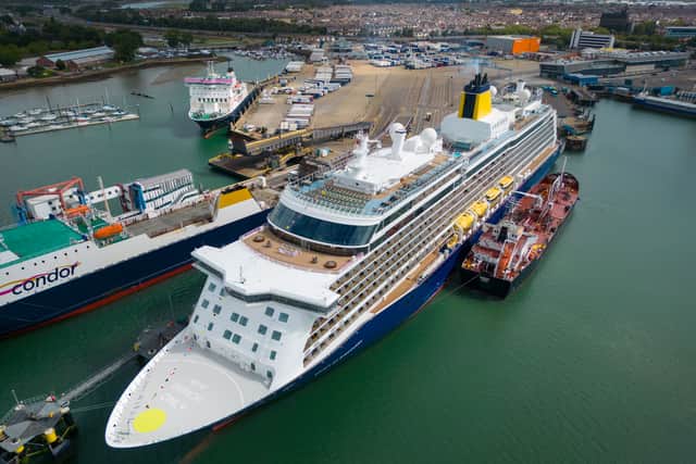 The new ferry service between Portsmouth and Jersey could just be the start with expansion possible, according to th Island's Deputy Chief Minister Kirsten Morel. Pictured: Saga's "Spirit of Discovery" cruise ship at Portsmouth International Port on August 20, 2023.