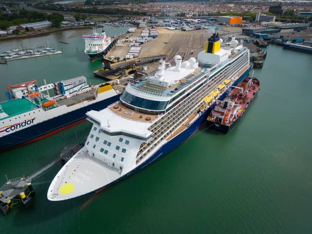 The new ferry service between Portsmouth and Jersey could just be the start with expansion possible, according to th Island's Deputy Chief Minister Kirsten Morel. Pictured: Saga's "Spirit of Discovery" cruise ship at Portsmouth International Port on August 20, 2023.
