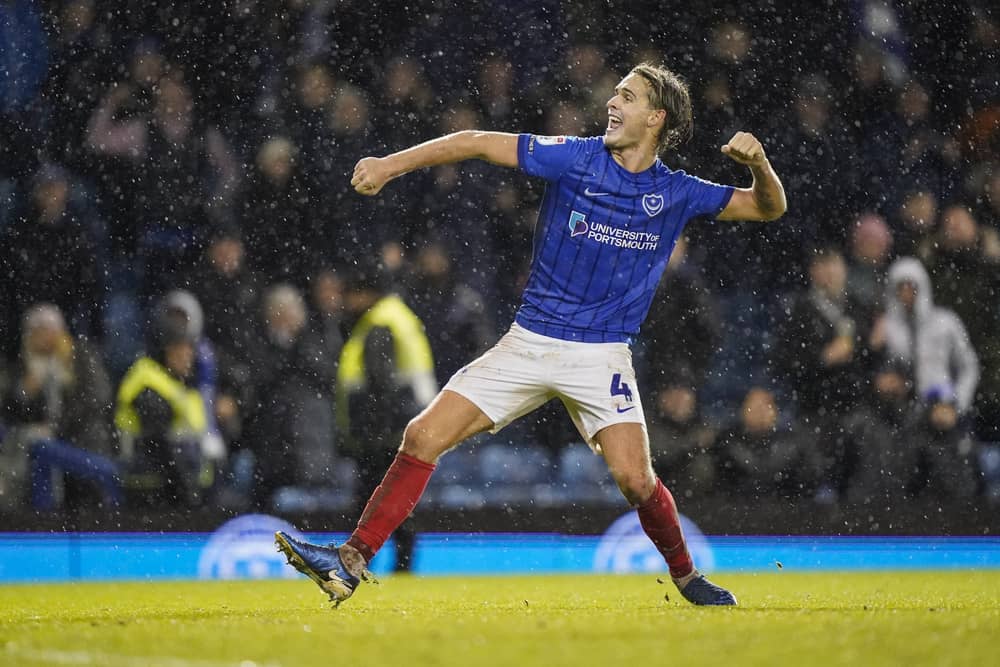 Pompey boss John Mousinho has revealed the circumstances around Ryley Towler staying at Fratton. Pic: Jason Brown/ProSportsImages