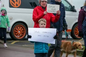 Children were among those on the march