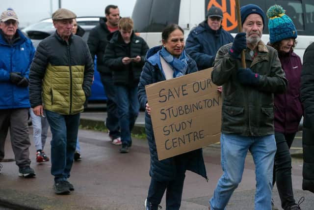 Marching along Lee on the Solent has been one way opponents to the move have had their say