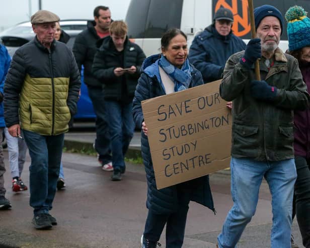 Marching along Lee on the Solent has been one way opponents to the move have had their say