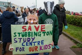A protest has been part of the movement against Hampshire County Council’s plan to close Stubbington Study Centre