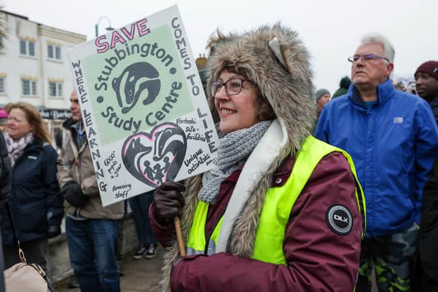 Liz Roebuck was among the demonstrators at a march to save the centre