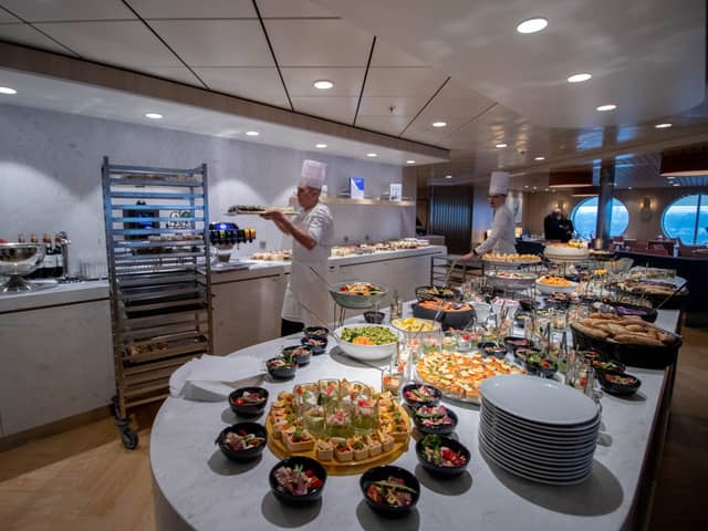 Inside the new electric hybrid ferry Saint Malo which will carry out her first commercial sailing on February 12, 2025.