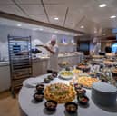 Inside the new electric hybrid ferry Saint Malo which will carry out her first commercial sailing on February 12, 2025.