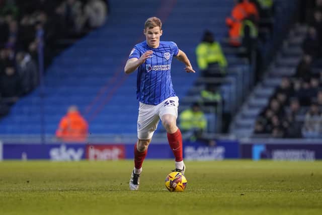 Rob Atkinson is absent from Pompey’s side at Luton through a calf injury. Picture: Jason Brown/ProSportsImages