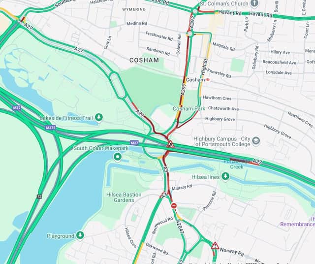Heavy traffic reported in the north of the city following the closure in Norway Road