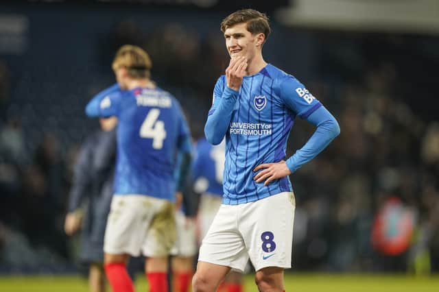 Freddie Potts is absent from Pompey duty in tonight's clash with Cardiff. Picture: Jason Brown/ProSportsImages