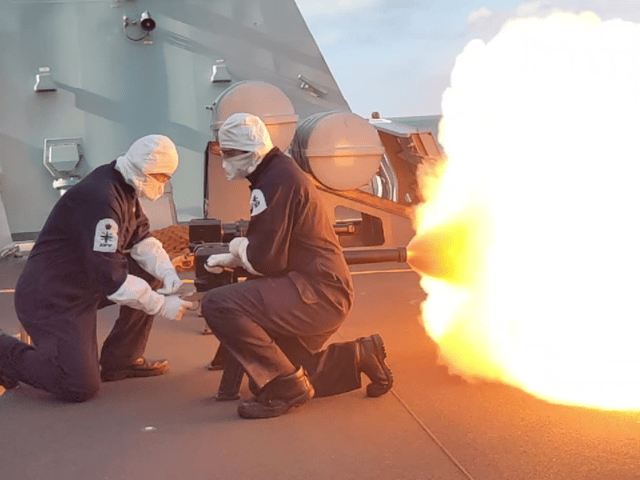 HMS Dragon, a Portsmouth-based destroyer, has carried out live firing drills as she nears a return to the Royal Navy fleet.