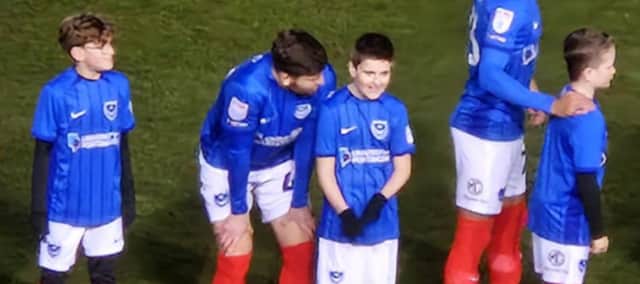 Dempsey walked out onto the pitch with his favourite player Callum Lang.