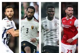 From left to right: Erik Pieters, Jason Denayer, Daniel Amartey and Sean Morrison are all central defenders available as free agents, after Conor Shaughnessy's Pompey injury set back.