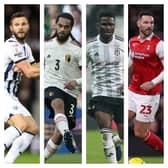 From left to right: Erik Pieters, Jason Denayer, Daniel Amartey and Sean Morrison are all central defenders available as free agents, after Conor Shaughnessy's Pompey injury set back.