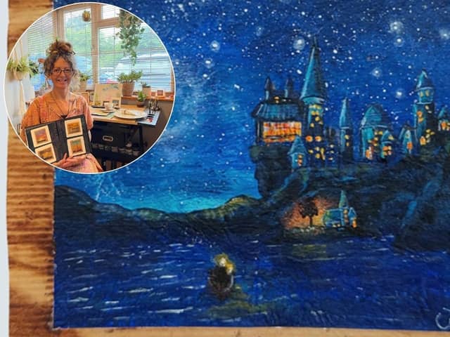An artist has added a touch of magic to used tea bags by painting scenes inspired from Harry Potter and The Lord of the Rings on them.
Caroline West, 50, from Waterlooville, Hampshire, has been painting on used tea bags since August 2023.