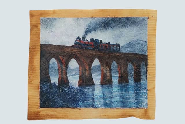 An artist from Waterlooville has created iconic scenes from Harry Potter and Lord of the Rings using tea bags and acrylic paint.